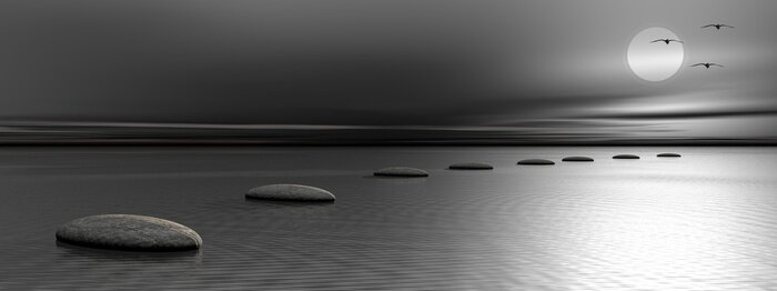 Bild 3D Effekt Landschaft mit Meer