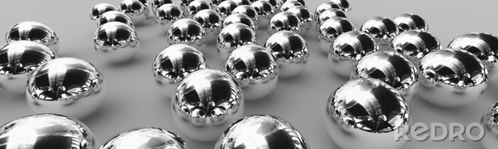 Bild 3D Kugeln aus glänzendem Metall