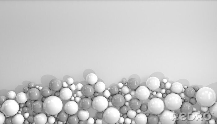 Bild 3D Kugeln in Grautönen