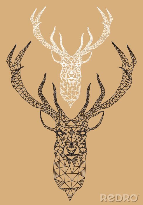 Bild 3D skandinavischer Stil mit Hirsch