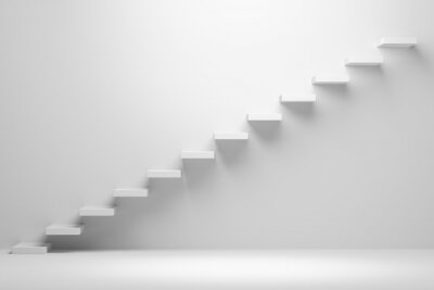 Bild 3D-Treppe auf weißem Hintergrund