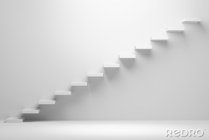 Bild 3D-Treppe auf weißem Hintergrund