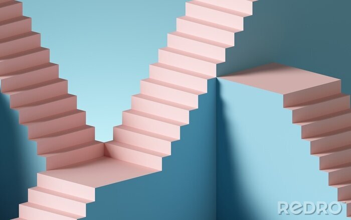 Bild 3d Treppe, die in verschiedene Richtungen führt