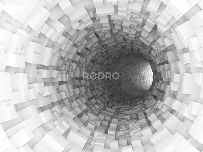 Bild 3D-Tunnel aus weißen Rechtecken