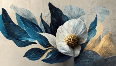 Bild A flower with many leaves is depicted on the canvas.