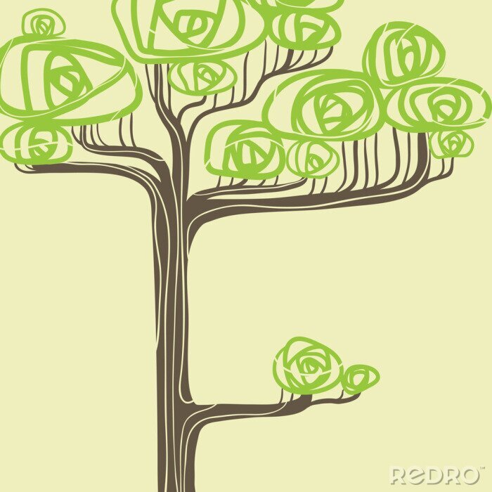 Bild Abbildung mit grünem Baum
