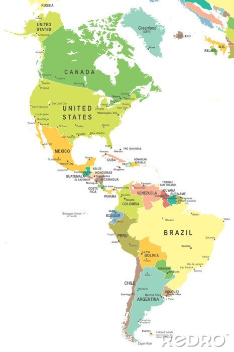 Bild Abbildung von Nord- und Südamerika