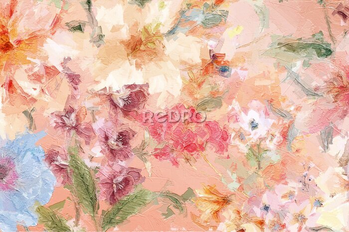 Bild Abstract beautiful oil painting flower vintage illustration