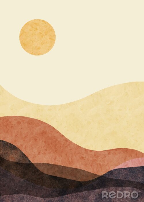 Bild Abstract mountain landscape, Minimalist design. Abstract water color. vector background illustration.