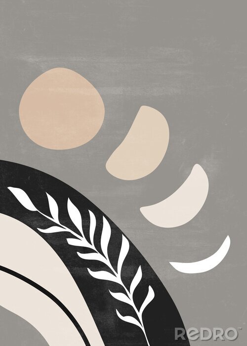 Bild Abstract sun moon print boho minimalist printable wall art geometric abstract