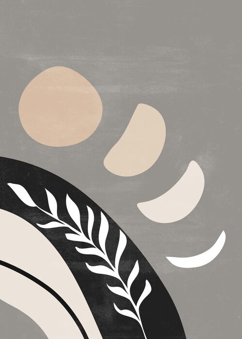Bild Abstract sun moon print boho minimalist printable wall art geometric abstract