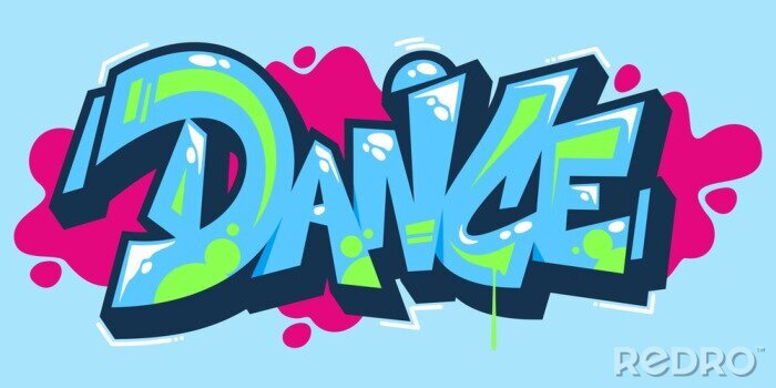 Bild Abstract Word Dance Graffiti Style Font Lettering Vector Illustration Art