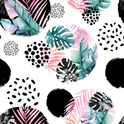 Tapete Abstrakt natürliche nahtlose Muster von Memphis-Stil inspiriert.