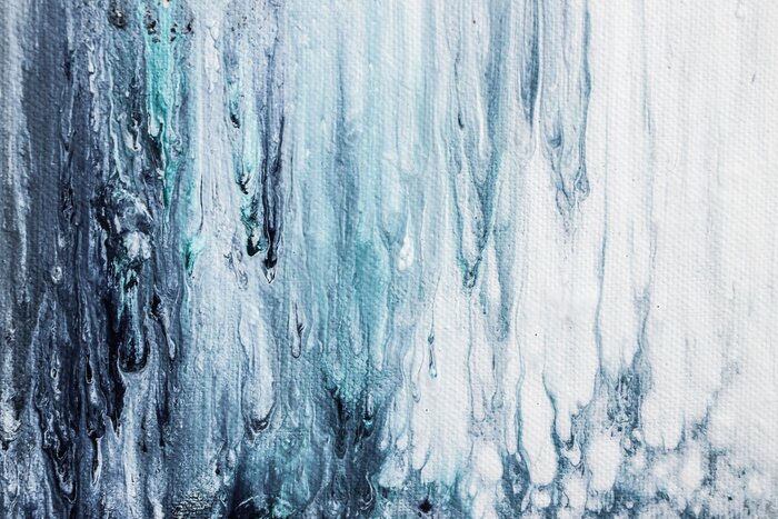 Bild Abstrakte blaue Acrylmalerei auf Leinwand