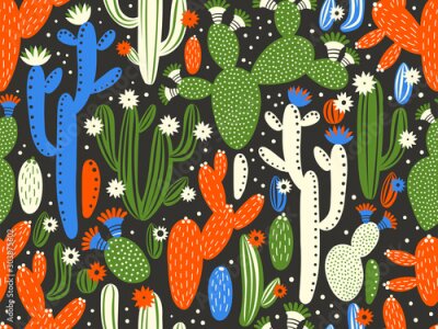 Bild Abstrakte Komposition mit bunten Kakteen