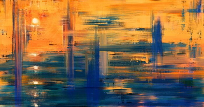 Bild Abstrakte Landschaft mit Sonnenuntergang