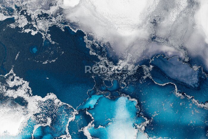 Bild Abstrakte moderne Komposition aus blauem Marmor