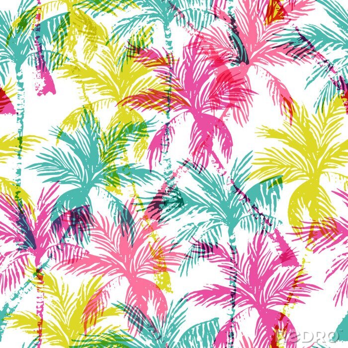 Bild Abstrakte Palmen in verschiedenen Farben