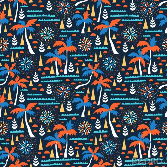 Bild Abstrakte Palmen und geometrische Formen