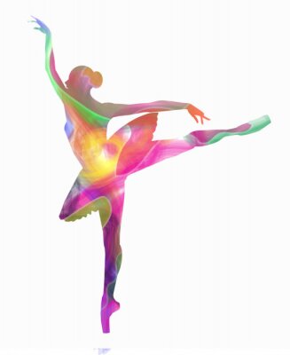 Abstrakte Silhouette der Balletttänzerin im Tanz