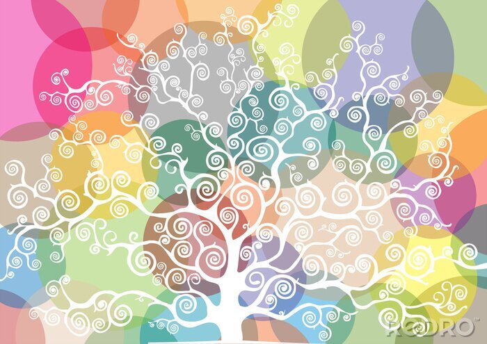 Bild Abstrakter Baum auf buntem Hintergrund