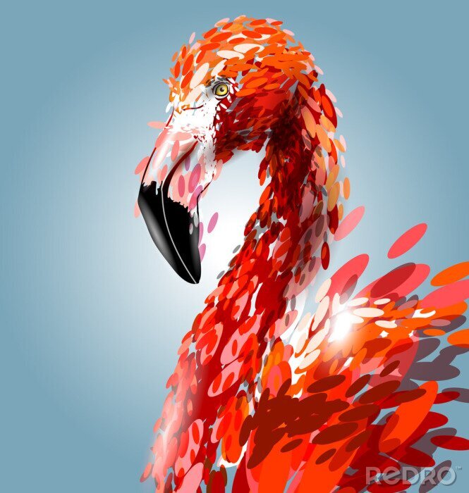 Bild Abstrakter grafischer Flamingo