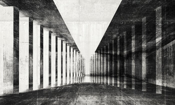 Bild Abstrakter schwarz-weißer Tunnel