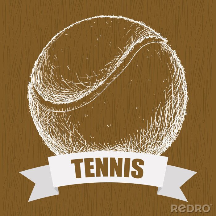 Bild Abstrakter Tennisball auf Holzhintergrund