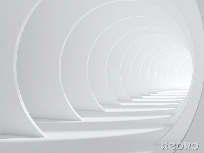 Bild Abstrakter weißer gebogener 3d Tunnel