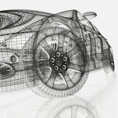Abstraktes 3D-Auto-Modell