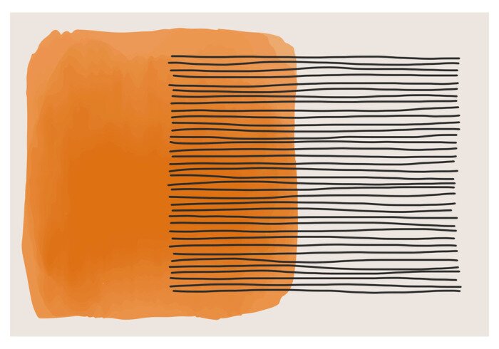 Bild Abstraktes Aquarell mit Orange