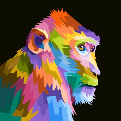 Bild Abstraktes Konzept eines Affen im Pop-Art-Stil