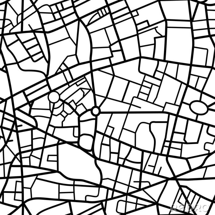 Bild Abstraktes nahtloses Muster eines fiktiven Stadtplans