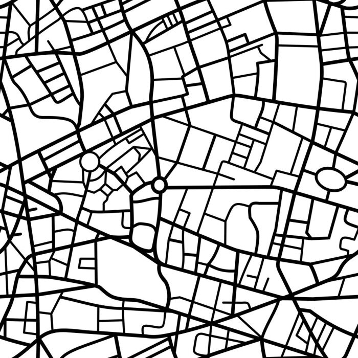 Bild Abstraktes nahtloses Muster eines fiktiven Stadtplans