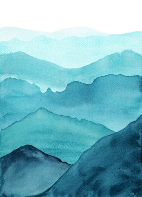 Abstraktion blaue Bergkette