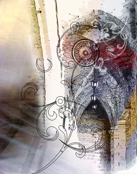 Bild Abstraktion graue architektonische Skizze