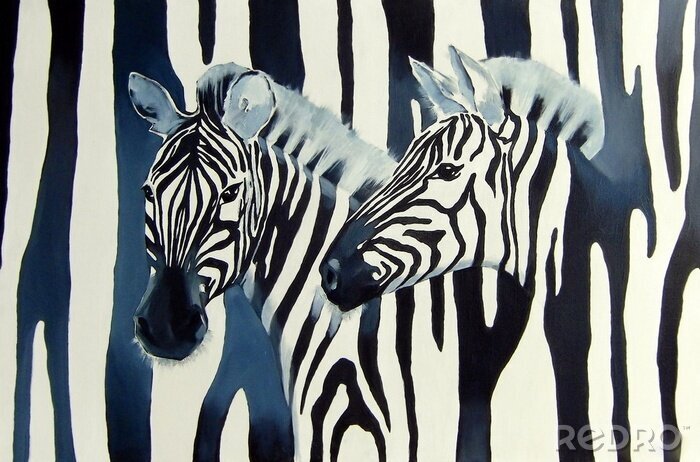 Bild Abstraktion mit Zebras