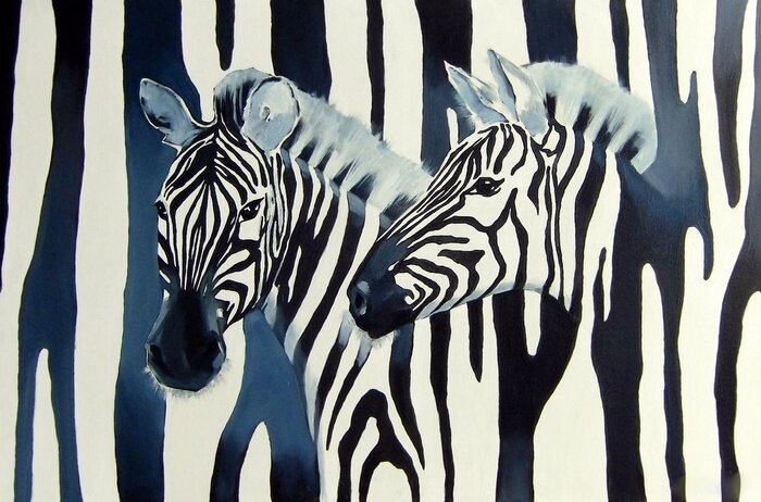 Bild Abstraktion mit Zebras