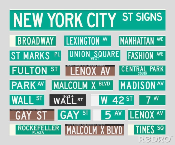 Bild Adresstafeln von New York City