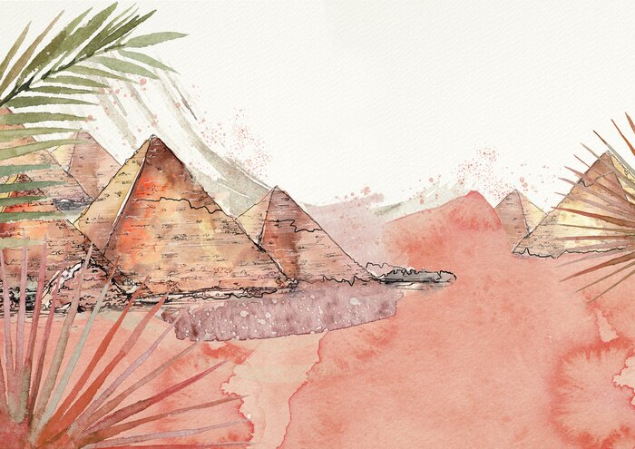 Bild Ägypten. Aquarell Reise Bacground.