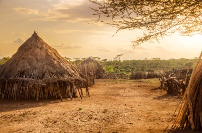 Äthiopisches Dorf in Afrika