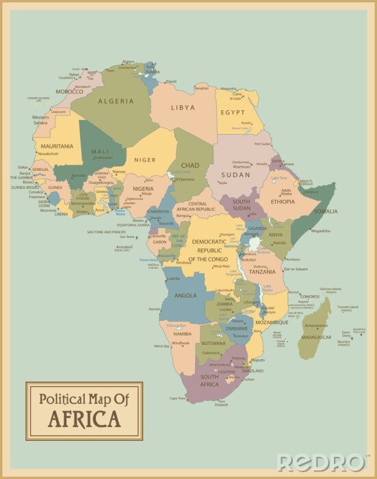 Bild Afrika auf alter Illustration