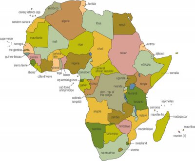 Bild Afrika auf der braunen Karte
