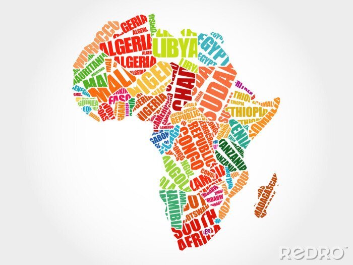 Bild Afrika auf der typografischen Karte