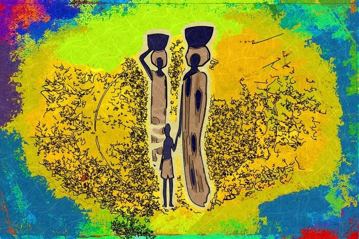 Bild Afrika Gestalten im minimalistischen Stil