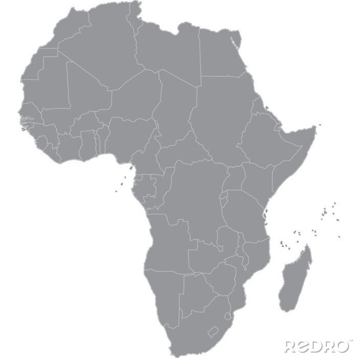 Bild Afrika Kontinent in Grau