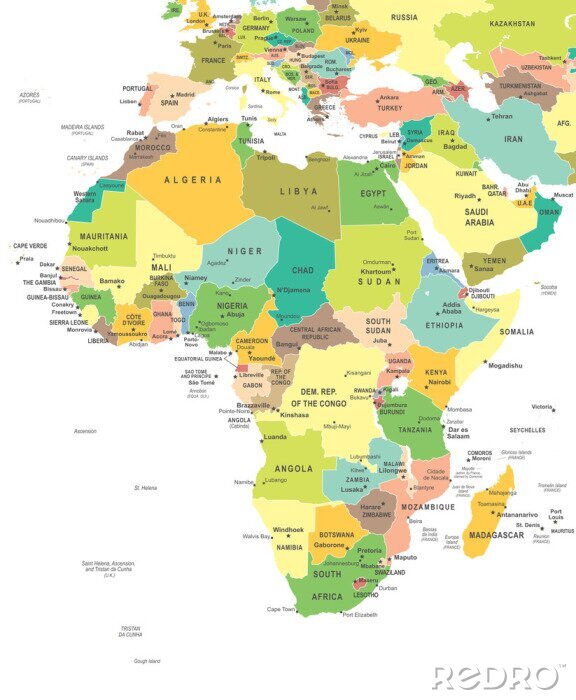 Bild Afrika und seine Länder in Farben