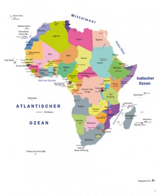 Bild Afrika und umliegende Gewässer
