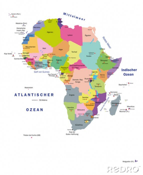 Bild Afrika und umliegende Gewässer