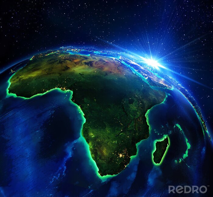 Bild Afrika vom Weltraum aus bei Nacht